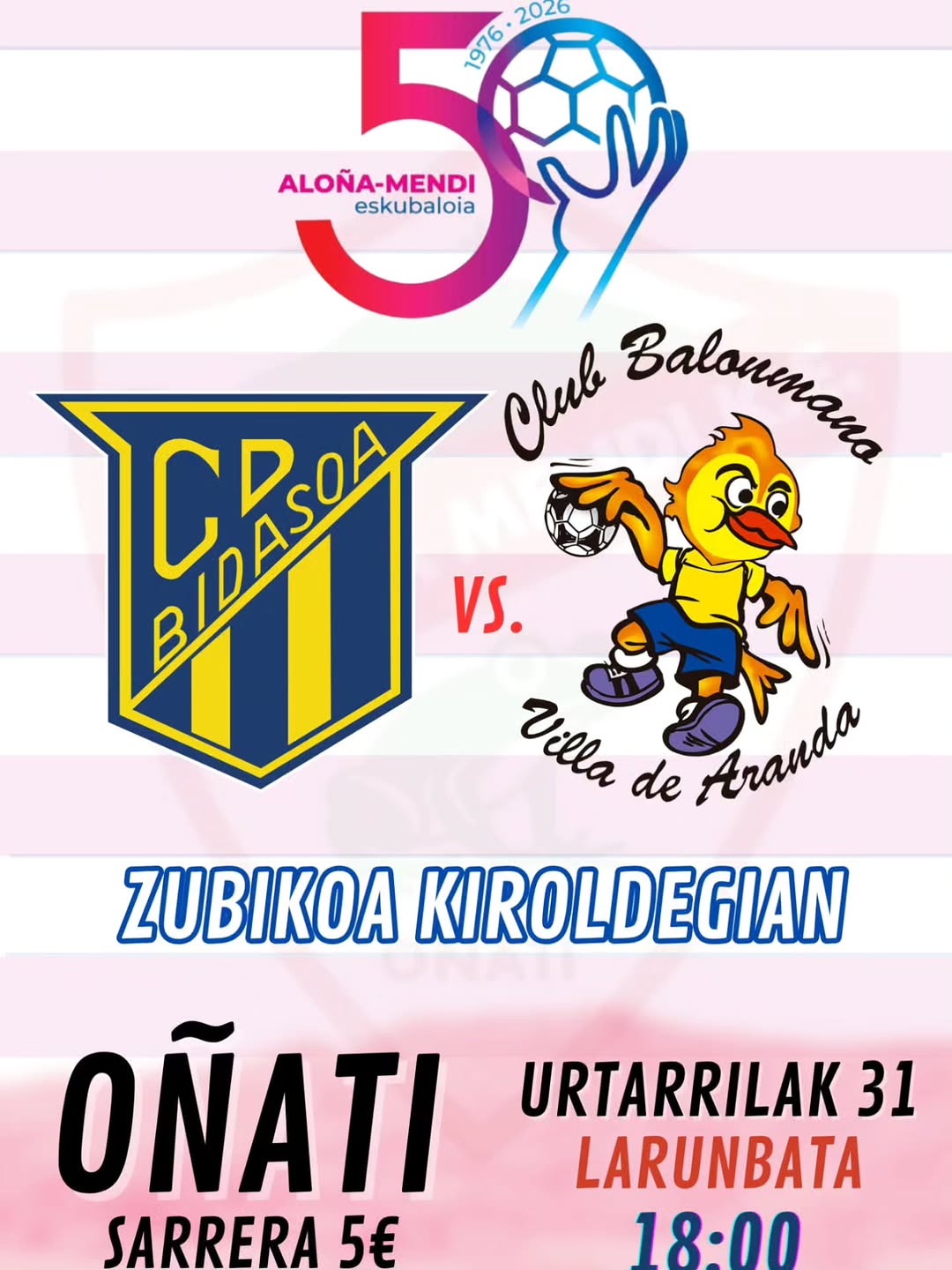 Imagen de la entrada: CD Bidasoa vs Club de balonmano Villa de Aranda